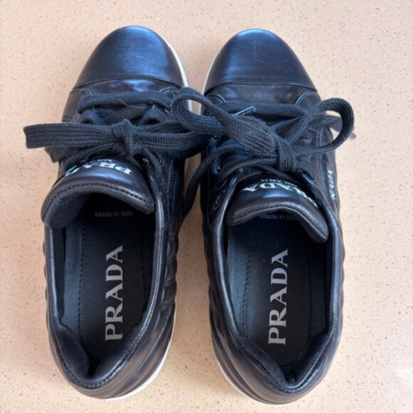 PRADA Calzature Donna Black Black Nappa Sneakers 36 - Picture 3 of 6